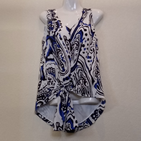 Chico's  Paisley Crepe Tank Top - Picture 6 of 14